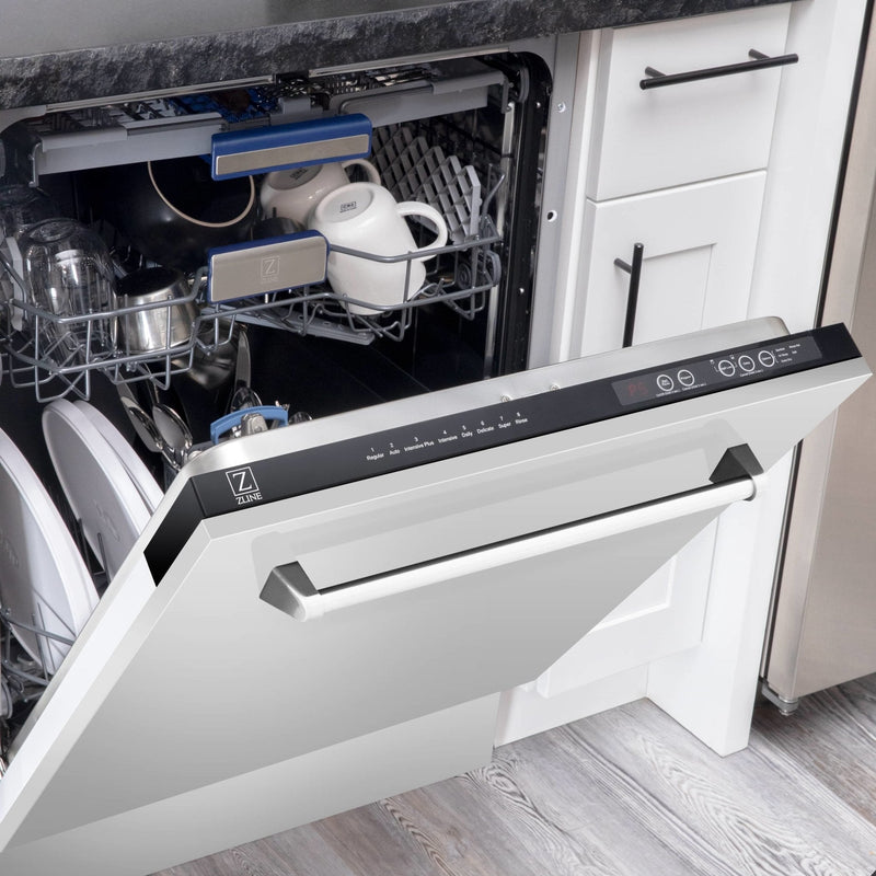 ZLINE 4-Piece Appliance Package - 48" Dual Fuel Range, 36" Refrigerator, Convertible Wall Mount Hood, and 3-Rack Dishwasher in Stainless Steel (4KPR-RARH48-DWV) Appliance Package ZLINE 