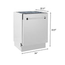 ZLINE 4-Piece Appliance Package - 48" Dual Fuel Range, 36" Refrigerator, Convertible Wall Mount Hood, and 3-Rack Dishwasher in Stainless Steel (4KPR-RARH48-DWV) Appliance Package ZLINE 