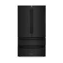 ZLINE 4-Piece Appliance Package - 48" Dual Fuel Range with Brass Burners, 36" Refrigerator, Convertible Wall Mount Hood, and Microwave Oven in Black Stainless Steel Appliance Package ZLINE 