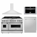 ZLINE 4-Piece Appliance Package - 48-inch Dual Fuel Range, Tall Tub Dishwasher, Microwave Drawer & Convertible Wall Mount Hood (4KP-RARH48-MWDWV) Appliance Package ZLINE 