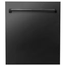 ZLINE 4-Piece Appliance Package - 48-inch Dual Fuel Range with Brass Burners, Dishwasher, Microwave Drawer & Convertible Wall Mount Hood in Black Stainless Steel (4KP-RABRH48-MWDW) Appliance Package ZLINE 