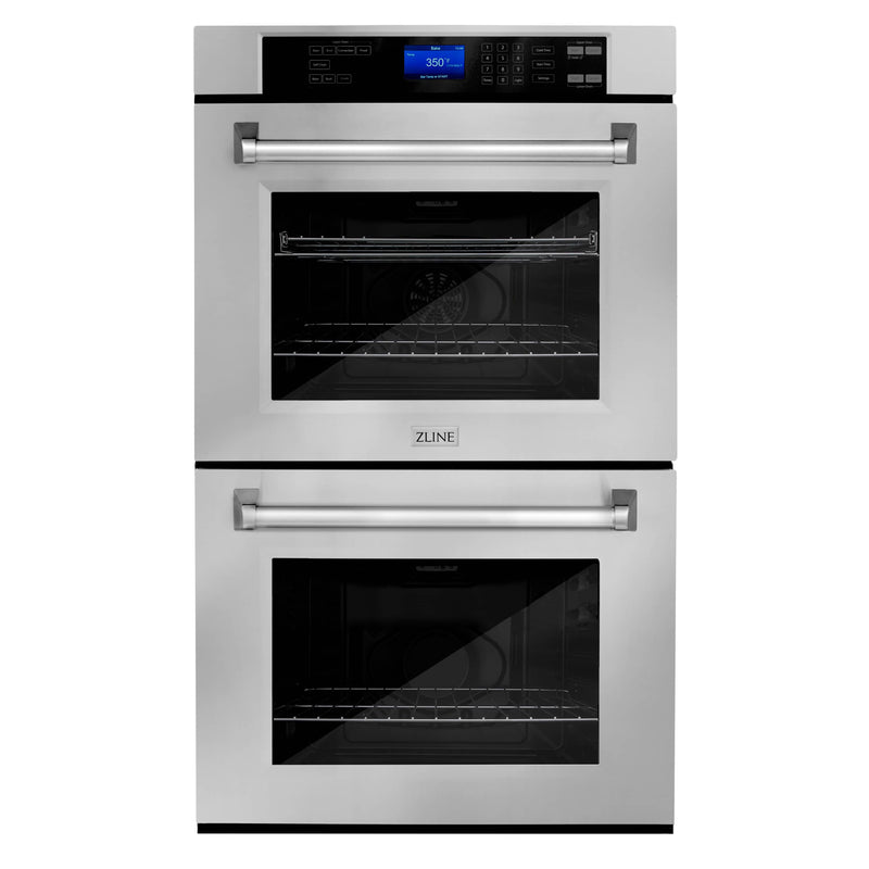 ZLINE 4-Piece Appliance Package - 48" Rangetop, 30” Double Wall Oven, 36” Refrigerator, and Convertible Wall Mount Hood in Stainless Steel (4KPR-RTRH48-AWD) Appliance Package ZLINE 