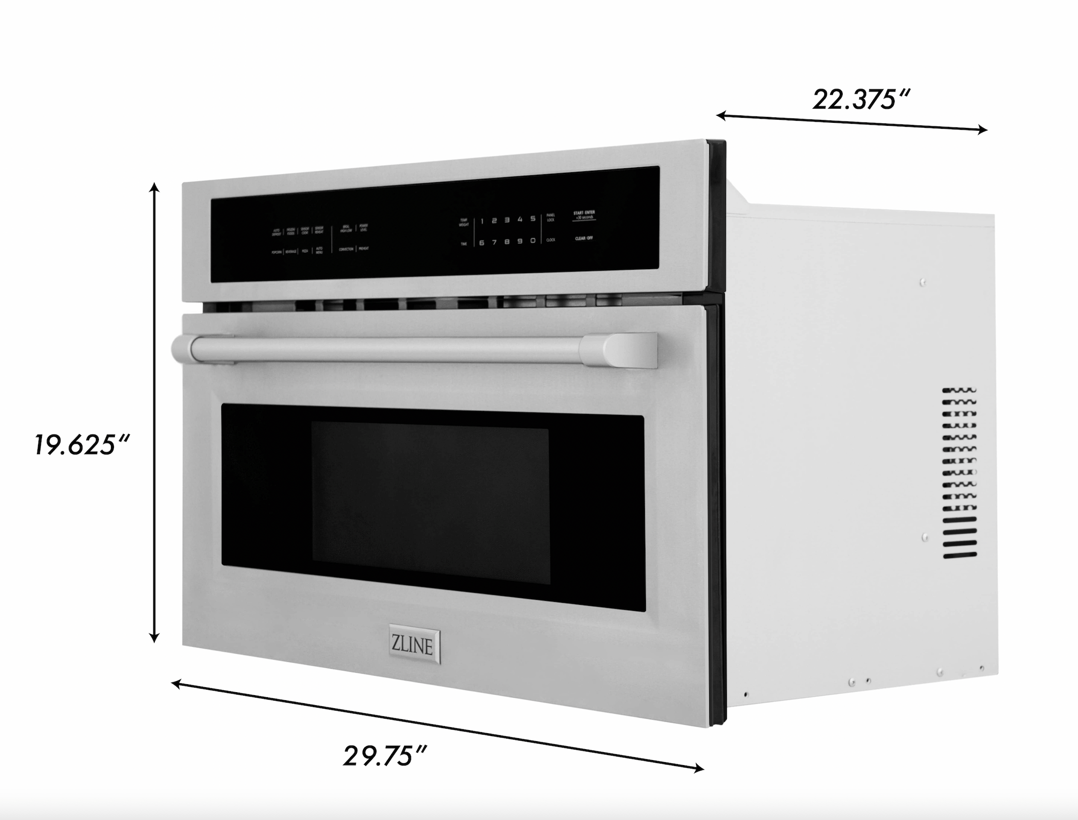 ZLINE 48-inch range oven with black glass window and side ventilation grille