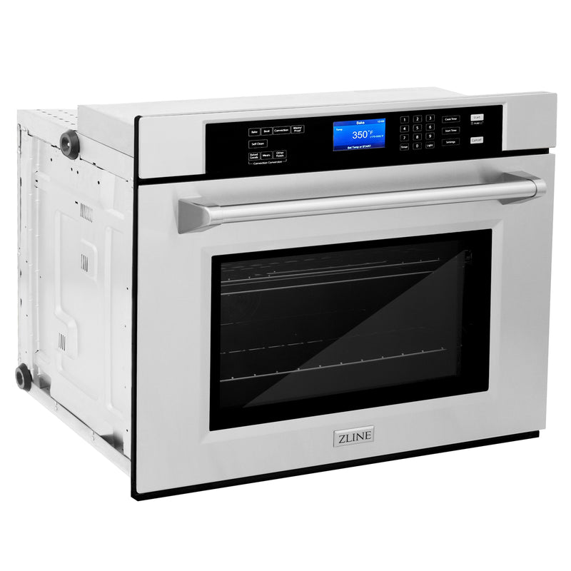 ZLINE 4-Piece Appliance Package - 48" Rangetop, 30” Wall Oven, 36” Refrigerator with Water Dispenser, and 30" Microwave Oven in Stainless Steel (4KPRW-RT48-MWAWS) Appliance Package ZLINE 