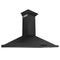 ZLINE 42-Inch Convertible Vent Wall Mount Range Hood in Black Stainless Steel with Crown Molding (BSKBNCRN-42)