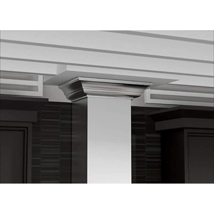 Stainless steel wall mount convertible range hood with crown molding trim