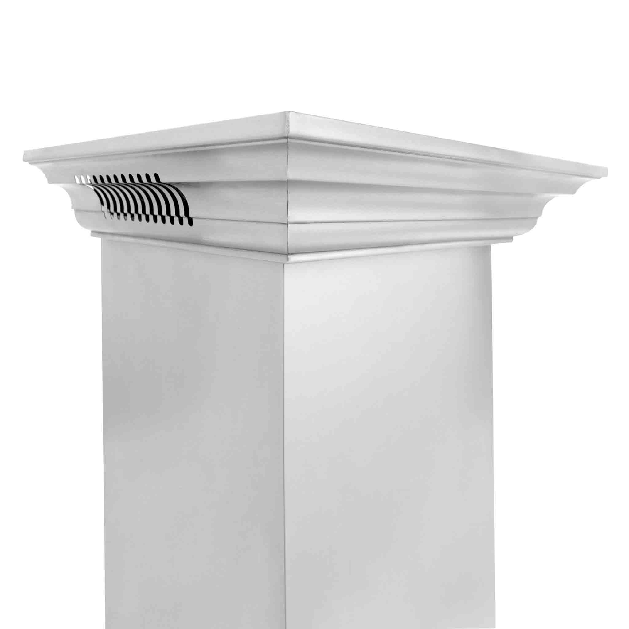 Stainless steel wall mount chimney range hood, wide canopy with vented grille