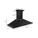 ZLINE 42 in. Wall Mount Range Hood in Black Stainless Steel with Built-in CrownSound Bluetooth Speakers (BSKBNCRN-BT-42) Range Hoods ZLINE 