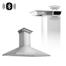 ZLINE 42 in. Wall Mount Range Hood in Stainless Steel with Built-in CrownSound® Bluetooth Speakers (KL2CRN-BT-42) Range Hoods ZLINE 