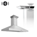 ZLINE 42 in. Wall Mount Range Hood in Stainless Steel with Built-in CrownSound® Bluetooth Speakers (KL3CRN-BT-42) Range Hoods ZLINE 