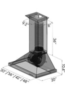 ZLINE 42" Oil-Rubbed Bronze Wall Range Hood (8KBB-42) Range Hoods ZLINE 