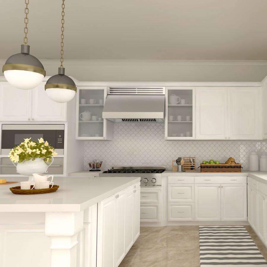 Stainless steel under-cabinet range hood with front vent slots mounted under cabinets