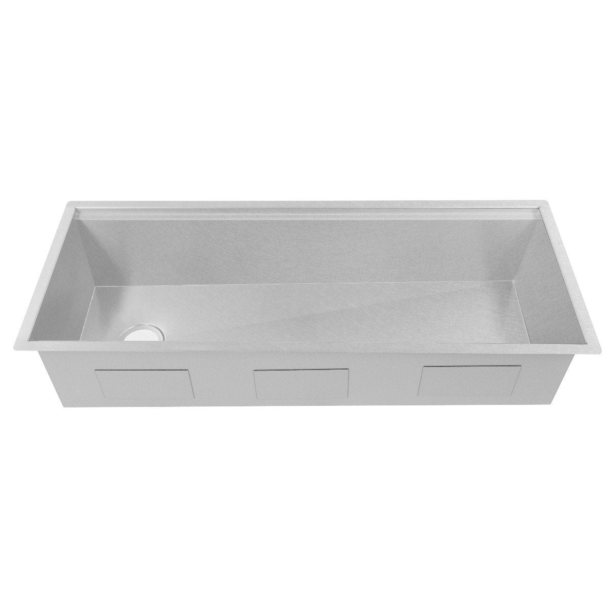 Single-bowl undermount kitchen sink basin with round drain opening