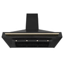 ZLINE 48" Autograph Edition Wall Mount Range Hood in Black Stainless Steel with Gold Handle (BS655Z-48-G) Range Hoods ZLINE 