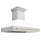 ZLINE 48-Inch Autograph Edition Wall Mount Range Hood in DuraSnow Stainless Steel with White Matte Shell and Gold Handle (8654SNZ-WM48-G)