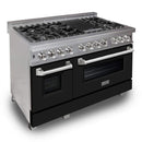 ZLINE 48 in. Professional Dual Fuel Range in DuraSnow Stainless with Black Matte Door (RAS-BLM-48) Ranges ZLINE 