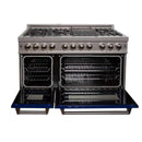 ZLINE 48 in. Professional Dual Fuel Range in DuraSnow Stainless with Blue Gloss Door (RAS-BG-48) Ranges ZLINE 