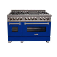 ZLINE 48 in. Professional Dual Fuel Range in DuraSnow Stainless with Blue Matte Door (RAS-BM-48) Ranges ZLINE 
