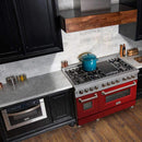 ZLINE 48 in. Professional Dual Fuel Range in DuraSnow Stainless with Red Gloss Door (RAS-RG-48) Ranges ZLINE 