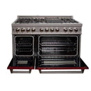 ZLINE 48 in. Professional Dual Fuel Range in DuraSnow Stainless with Red Gloss Door (RAS-RG-48) Ranges ZLINE 