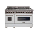 ZLINE 48-inch Legacy Series Dual Fuel Range in Fingerprint Resistant Satin Stainless Steel with White Matte Door (RAS-WM-48)