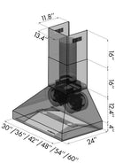 ZLINE 48 in. Professional Ducted Wall Mount Range Hood in Stainless Steel (667-48) Range Hoods ZLINE 