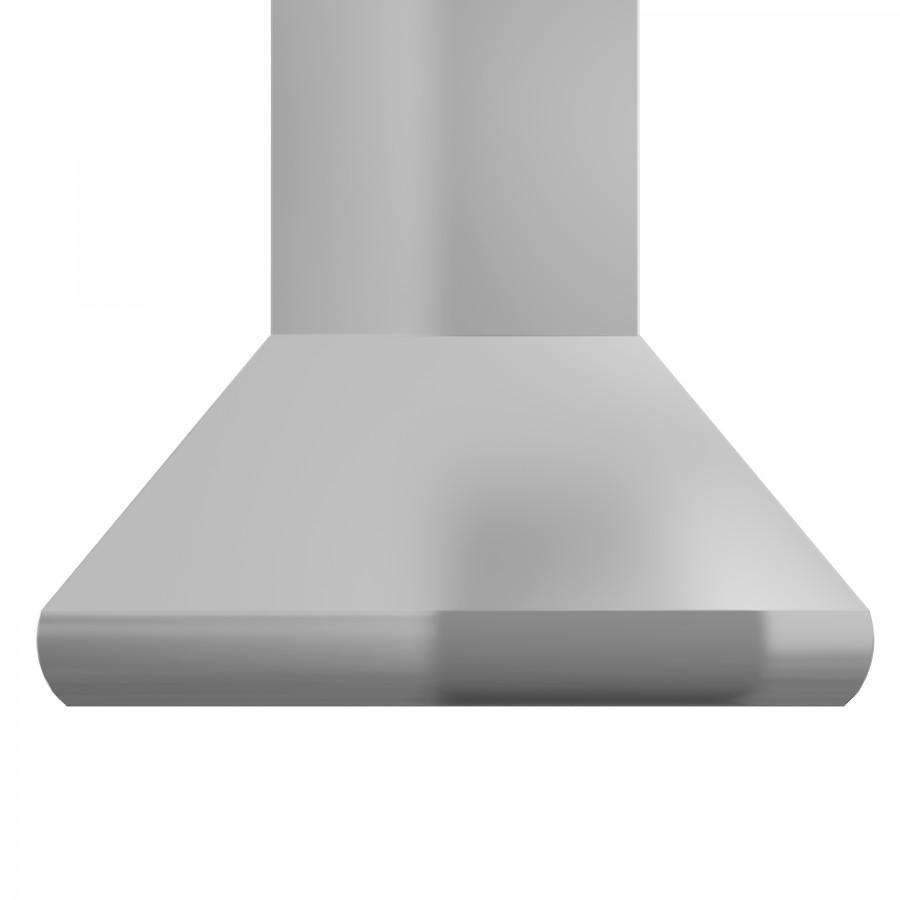 Stainless steel ducted wall mount range hood canopy with chimney stack