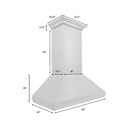 ZLINE 48 in. Wall Mount Range Hood in DuraSnow Stainless Steel (8687S-48) Range Hoods ZLINE 