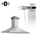 ZLINE 48 in. Wall Mount Range Hood in Stainless Steel with Built-in CrownSound® Bluetooth Speakers (KBCRN-BT-48) Range Hoods ZLINE 