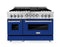 ZLINE 48-Inch Professional 6.0 cu. ft. Range with Gas Stove & Gas Oven in Stainless Steel with Blue Gloss Doors (RG-BG-48)