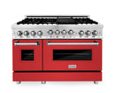ZLINE 48" Professional 6.0 cu. ft. Range with Gas Stove & Gas Oven in Stainless Steel with Red Matte Doors (RG-RM-48) Ranges ZLINE 