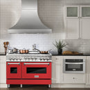 ZLINE 48" Professional 6.0 cu. ft. Range with Gas Stove & Gas Oven in Stainless Steel with Red Matte Doors (RG-RM-48) Ranges ZLINE 