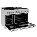 ZLINE 48" Professional Dual Fuel Range in DuraSnow Stainless and DuraSnow Door (RAS-SN-48) Ranges ZLINE 