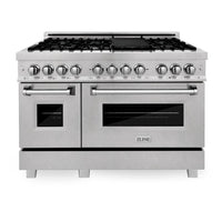 ZLINE 48" Professional Dual Fuel Range in DuraSnow Stainless and DuraSnow Door (RAS-SN-48) Ranges ZLINE 
