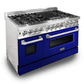 ZLINE 48-inch Legacy Series Dual Fuel Range with Blue Gloss Door (RA-BG-48)