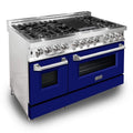ZLINE 48-inch Legacy Series Dual Fuel Range with Blue Matte Door (RA-BM-48)
