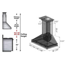 ZLINE 48" Wooden Wall Mount Range Hood in Gray (KBUU-48) Range Hoods ZLINE 