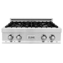 ZLINE 5-Piece Appliance Package - 30" Rangetop, 36" Refrigerator, 30" Electric Double Wall Oven, 3-Rack Dishwasher, and Convertible Wall Mount Hood in Stainless Steel (5KPR-RTRH30-AWDDWV) Appliance Package ZLINE 