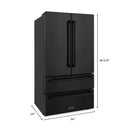 ZLINE 5-Piece Appliance Package - 30" Rangetop with Brass Burners, 36" Refrigerator, 30" Electric Wall Oven, 3-Rack Dishwasher, and Convertible Wall Mount Hood in Black Stainless Steel (5KPR-RTBRH30-AWSDWV) Appliance Package ZLINE 