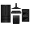 ZLINE 5-Piece Appliance Package - 48-Inch Rangetop with Brass Burners, Refrigerator, 30-Inch Electric Double Wall Oven, 3-Rack Dishwasher, and Convertible Wall Mount Hood in Black Stainless Steel (5KPR-RTBRH48-AWDDWV)