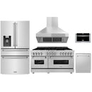 ZLINE 5-Piece Appliance Package - 60" Dual Fuel Range, 36" Refrigerator with Water Dispenser, Convertible Wall Mount Hood, Microwave Drawer, and 3-Rack Dishwasher in Stainless Steel (5KPRW-RARH60-MWDWV) Appliance Package ZLINE 