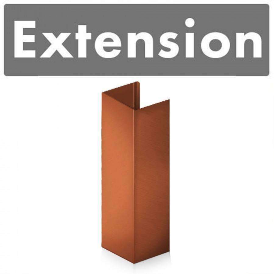 Copper chimney extension cover, two-panel design, 61-inch height