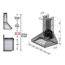 ZLINE 54 in. Ducted Wall Mount Range Hood in Outdoor Approved Stainless Steel (697-304-54) Range Hoods ZLINE 