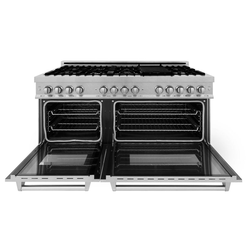 ZLINE 60" 7.4 cu. ft. Dual Fuel Range with Gas Stove and Electric Oven in DuraSnow Stainless Steel (RAS-SN-60) Ranges ZLINE 