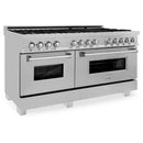 ZLINE 60" 7.4 cu. ft. Dual Fuel Range with Gas Stove and Electric Oven in DuraSnow Stainless Steel with Brass Burners (RAS-SN-BR-60) Ranges ZLINE 