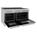 ZLINE 60" 7.4 cu. ft. Dual Fuel Range with Gas Stove and Electric Oven in DuraSnow Stainless Steel with Brass Burners (RAS-SN-BR-60) Ranges ZLINE 