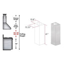 ZLINE 61-Inch Chimney Extension for 12.5 Ft. Ceilings in Satin Stainless Steel (8GL14iS-E)