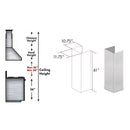 ZLINE 61 In. Snow Finished Stainless Steel Chimney Extension For Ceilings Up To 12.5 Ft. (8KES-E) Range Hood Accessories ZLINE 