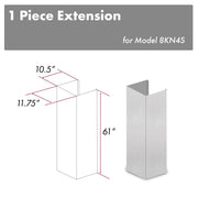 ZLINE 61-Inch Chimney Extension for 12.5 Ft. Ceiling in Satin Stainless Steel (8KN4S-E)