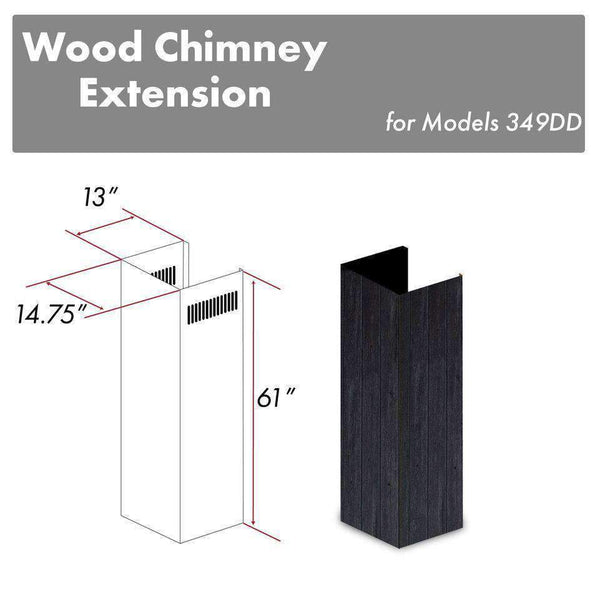 ZLINE 61 in. Wooden Chimney Extension for Ceilings up to 12.5 ft. (349DD-E) Range Hood Accessories ZLINE 